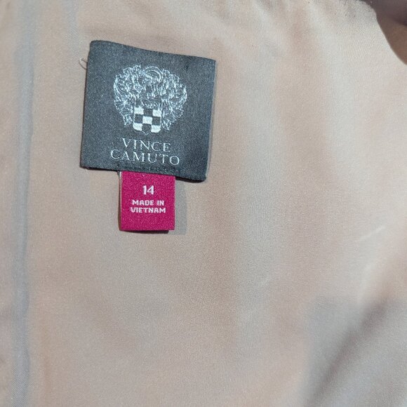 Vince Camuto Beige and Gold Sequin Midi Dress - Picture 10 of 11